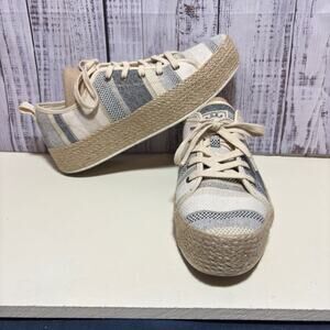 Skechers Bobs Sesame Espadrille Womens Size US 10 Woven Striped Pattern